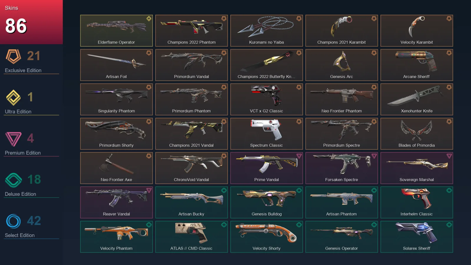 AP | Lv456 | Unranked | 86 Skin | 29 Agent | 170 Buddy — Valorant account