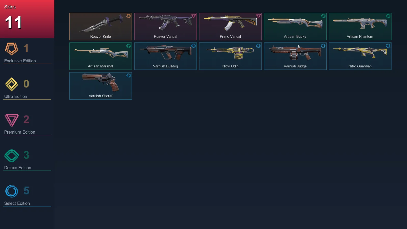 EU | Lv43 | Unranked | 11 Skin | 29 Agent | 24 Buddy
