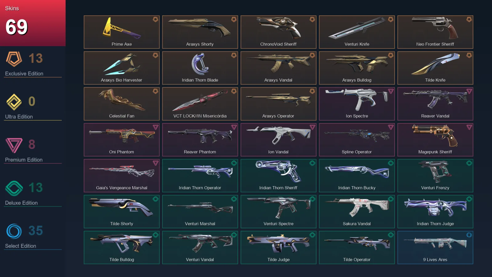 NA | Lv153 | Unranked | 69 Skin | 21 Agent | 74 Buddy — Unranked / Smurf Valorant