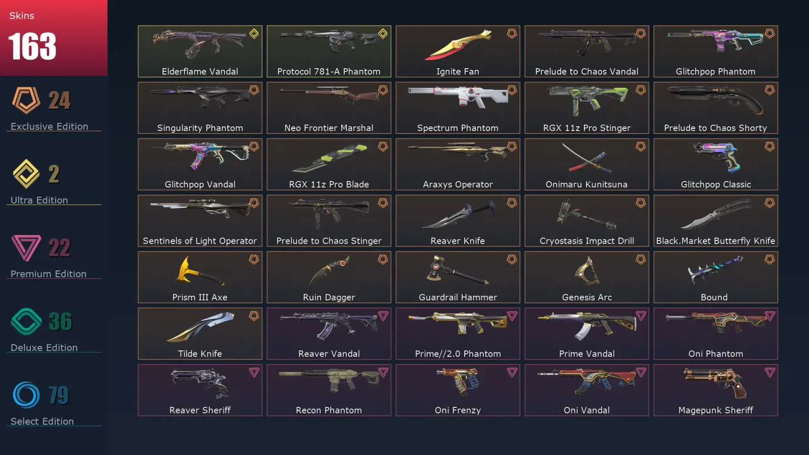 [Valorant] | EU | Level 401 | 29 Agents | 163 Skins — Valorant account