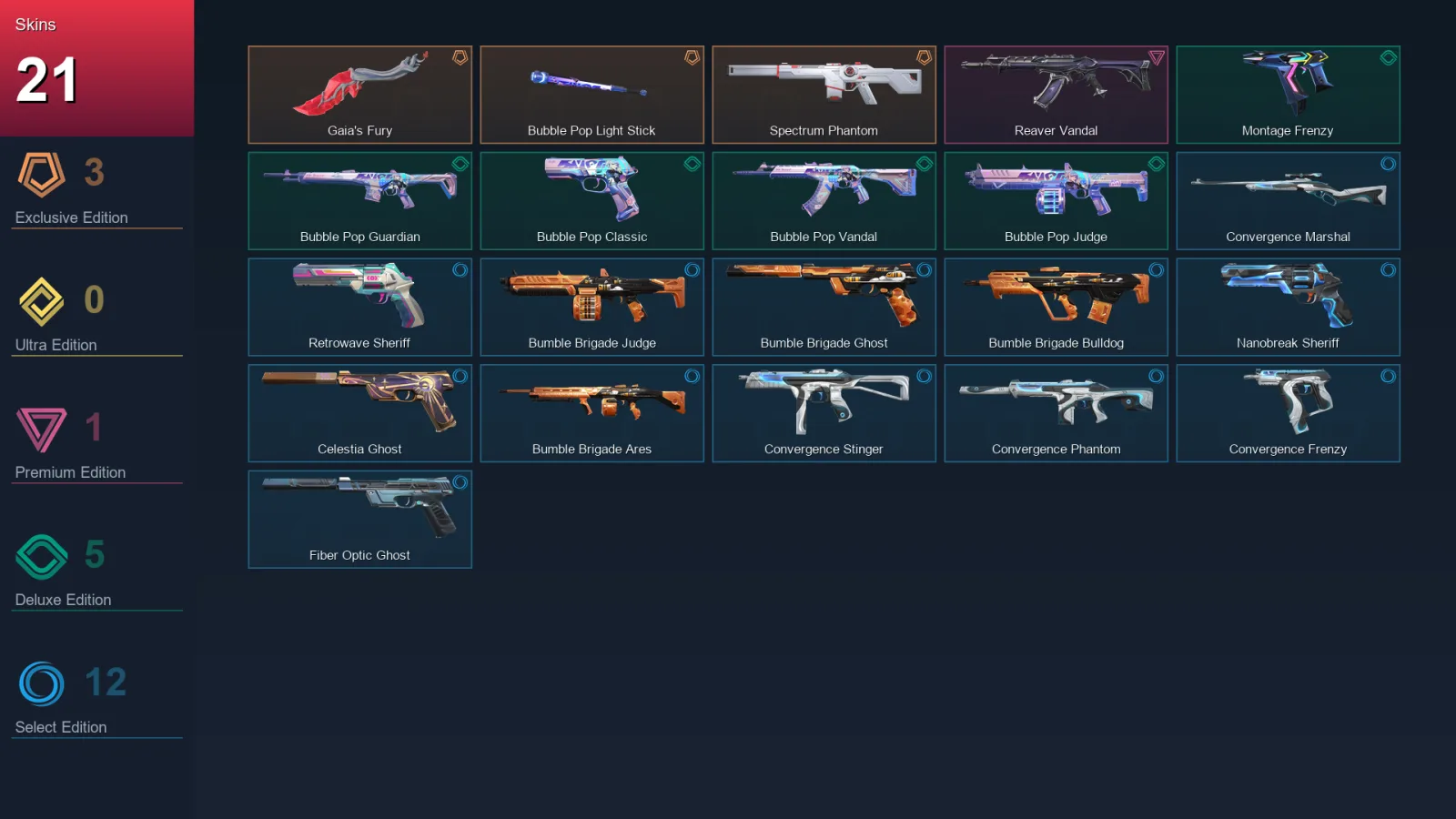 LA | Lv162 | Unranked | 21 Skin | 28 Agent | 73 Buddy