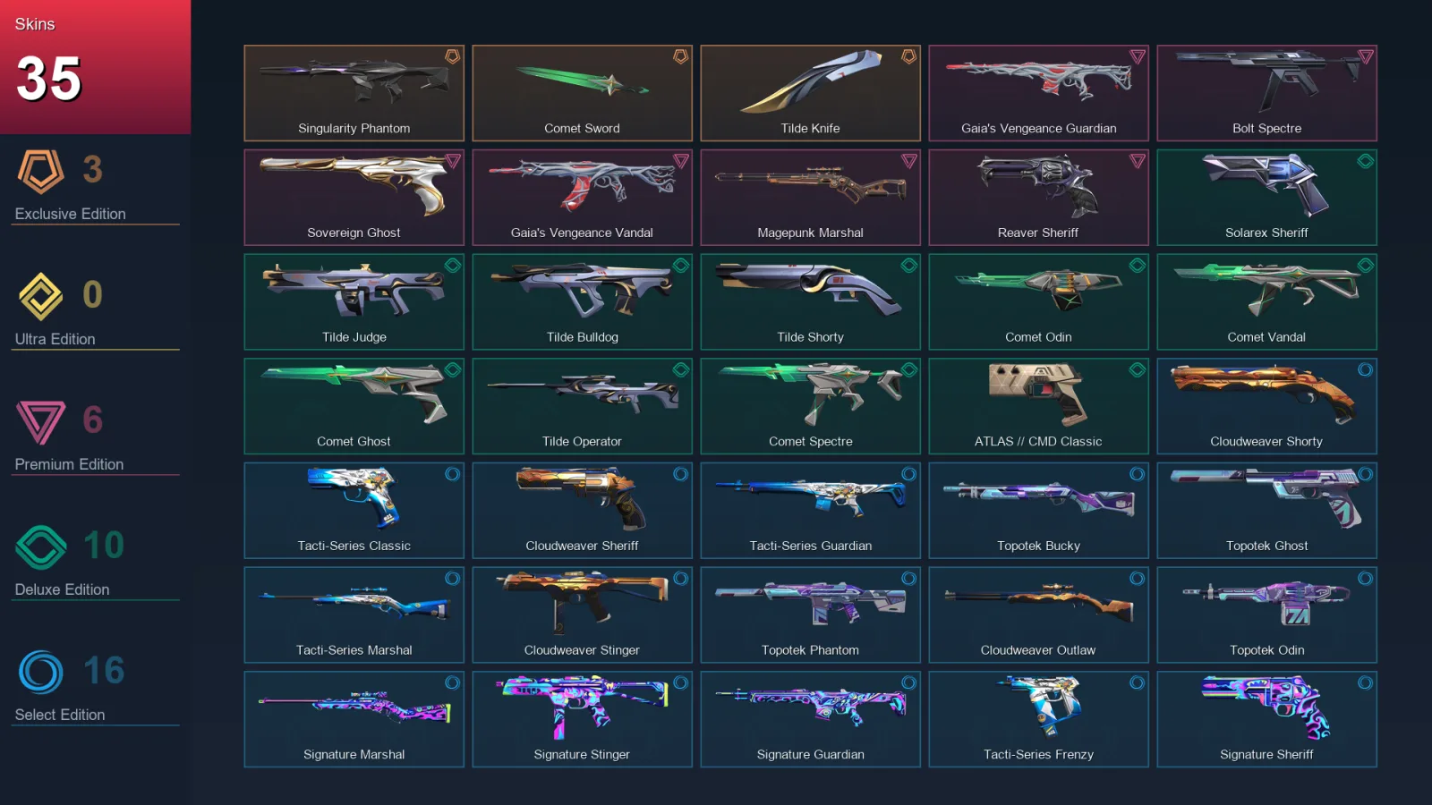 EU | Lv100 | Unranked | 35 Skin | 26 Agent | 49 Buddy