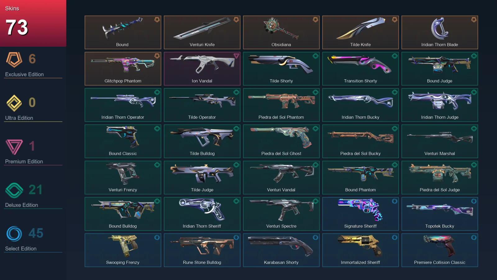 BR | Lv145 | Unranked | 73 Skin | 22 Agent | 80 Buddy