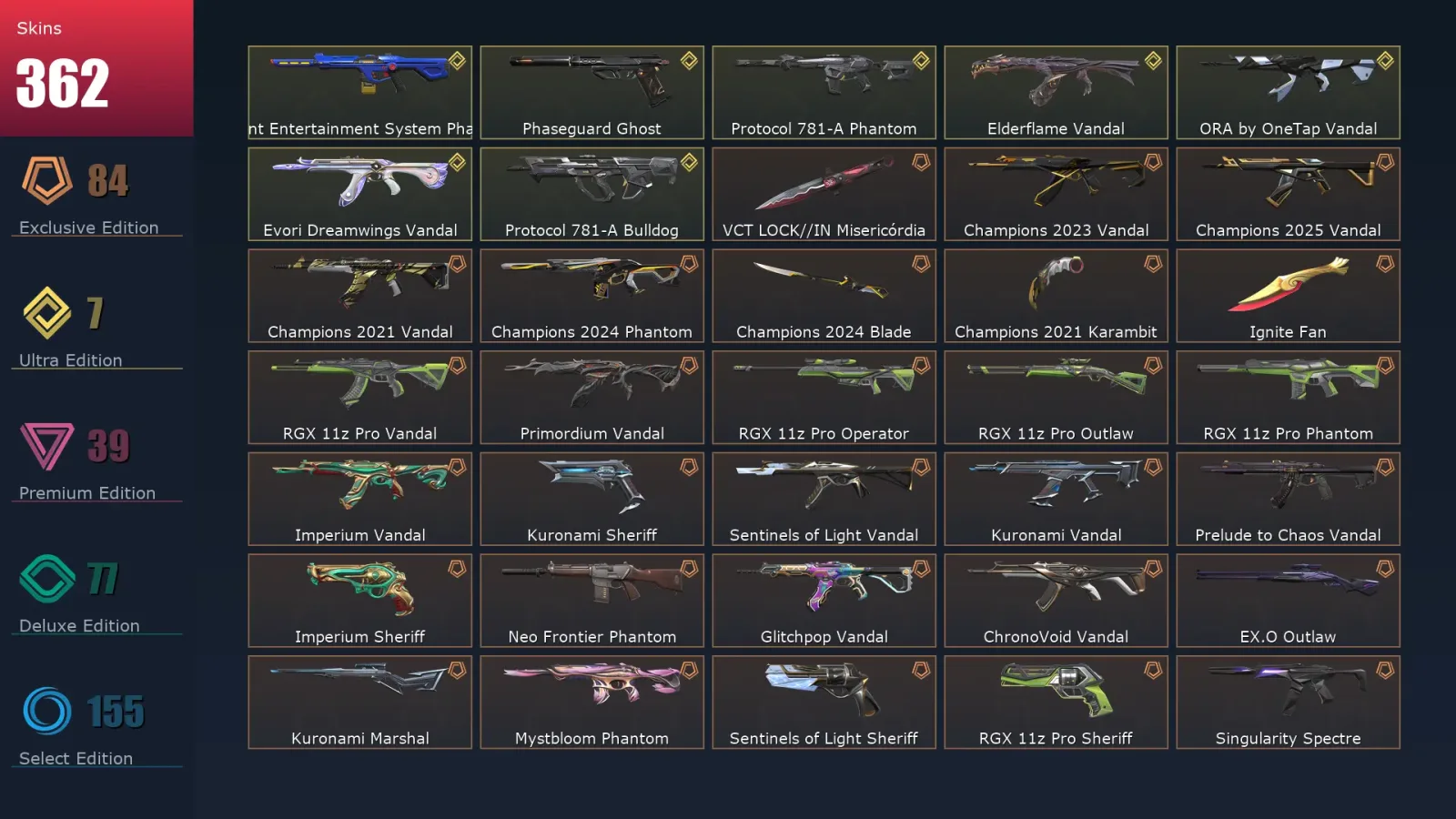 [Valorant] | EU | Level 500 | Ascendant 2 | 29 Agents | 362 Skins — Valorant account