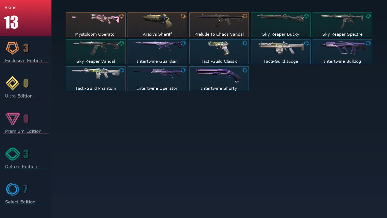 [Valorant] | EU | Level 24 | Gold 2 | 9 Agents | 13 Skins