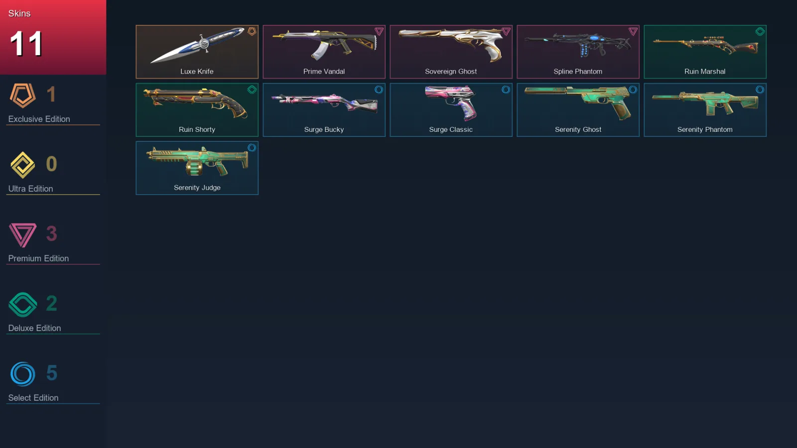 AP | Lv1 | Unranked | 11 Skin | 11 Agent | 9 Buddy