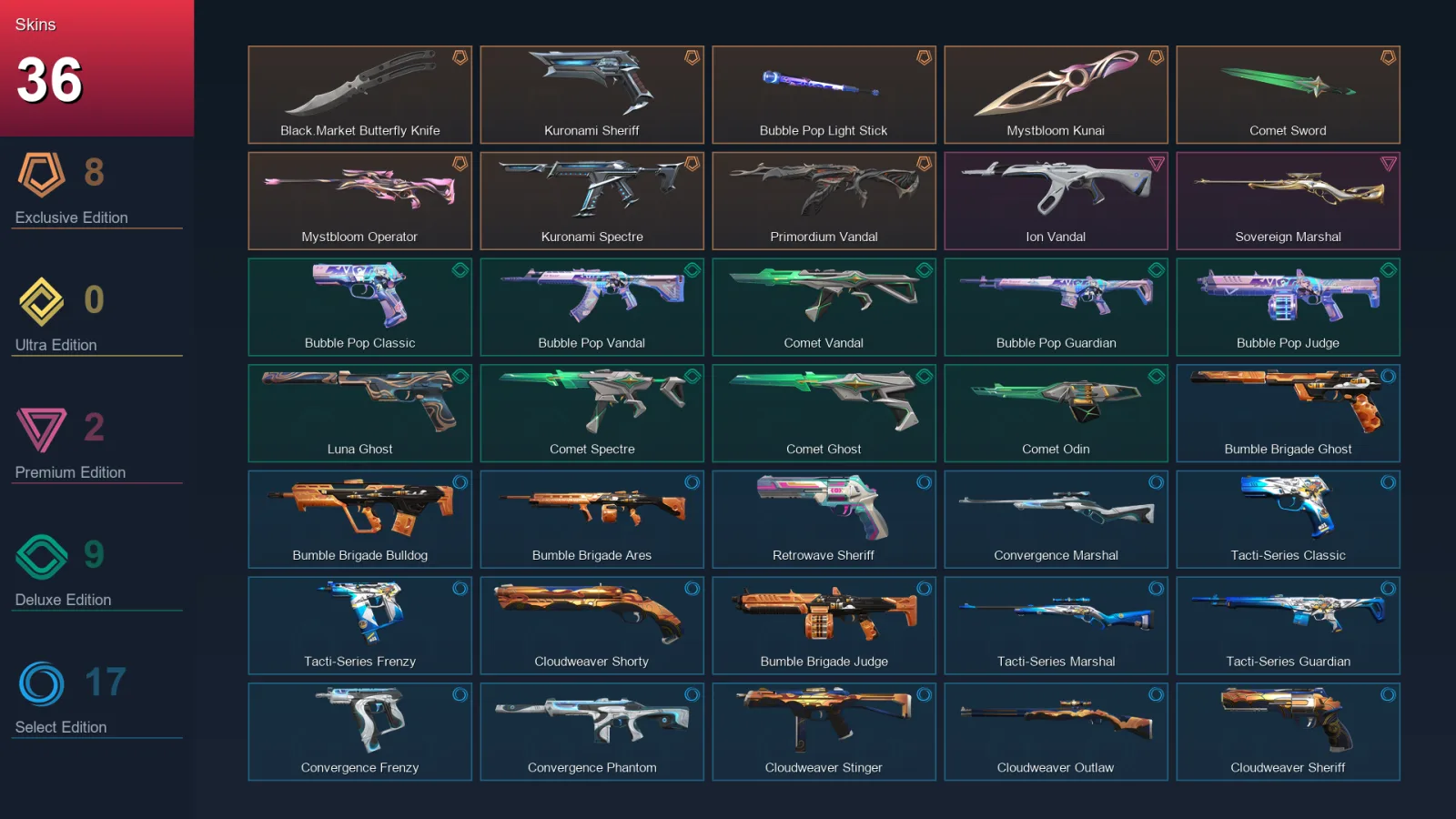 BR | Lv85 | Unranked | 36 Skin | 17 Agent | 37 Buddy