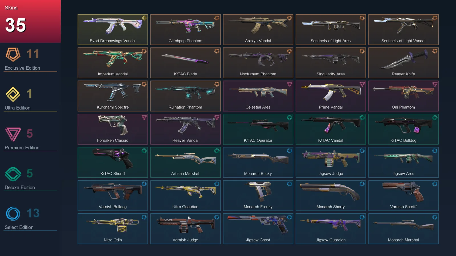AP | Lv111 | Unranked | 35 Skin | 26 Agent | 56 Buddy