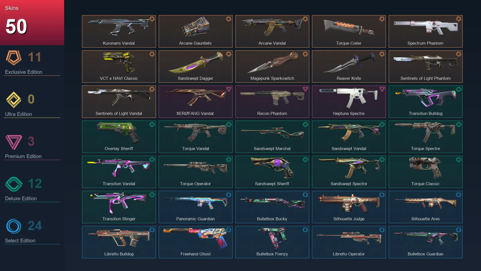 AP | Lv101 | Unranked | 50 Skin | 25 Agent | 65 Buddy — Valorant account