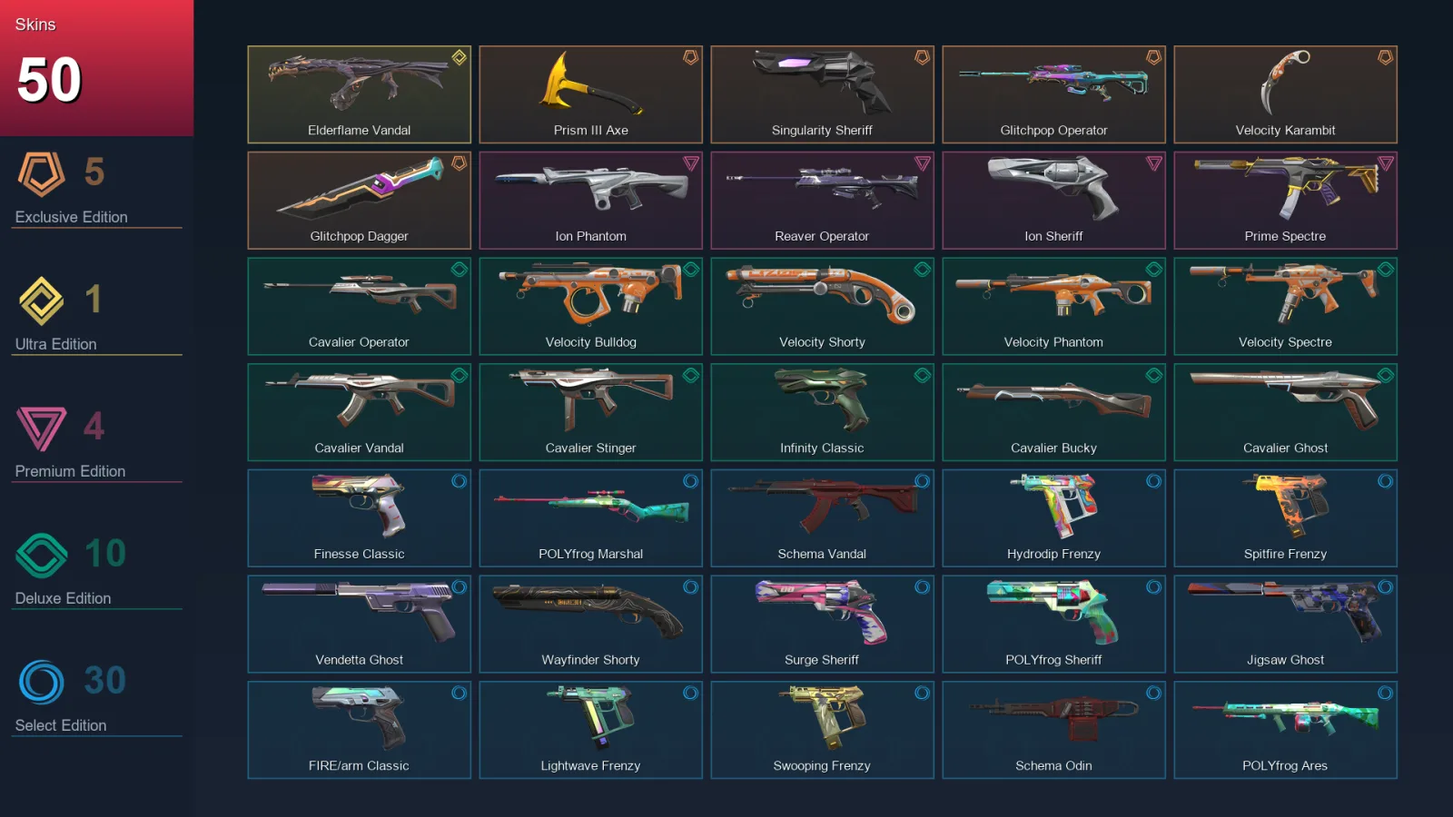EU | Lv206 | Unranked | 50 Skin | 28 Agent | 94 Buddy — Valorant account