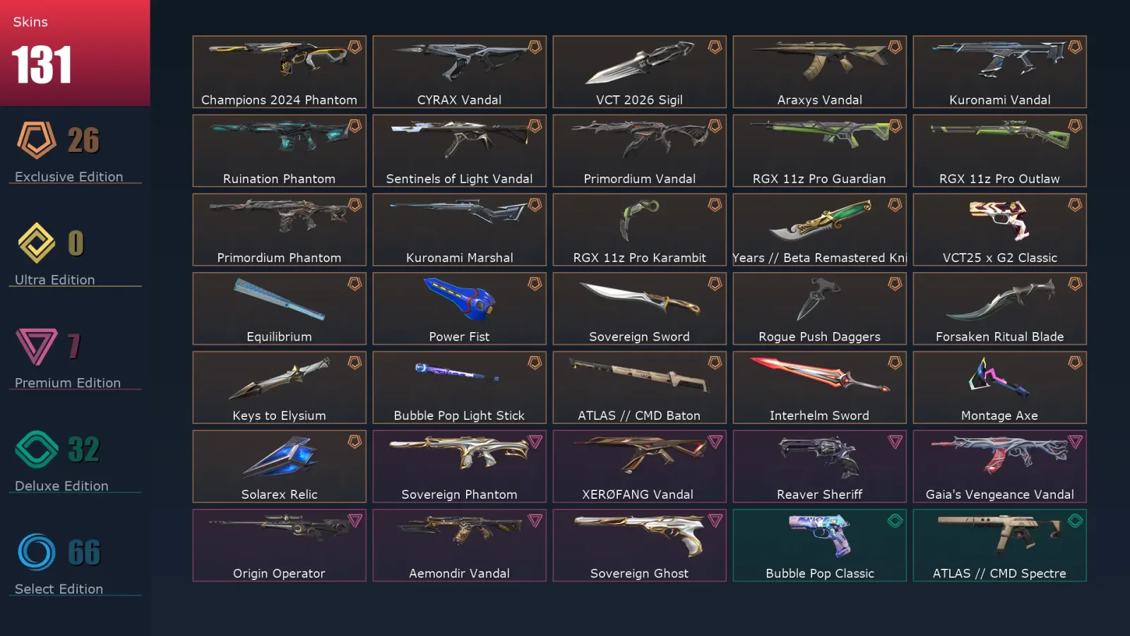 [Valorant] | EU | Level 276 | Ascendant 3 | 29 Agents | 131 Skins — Valorant account