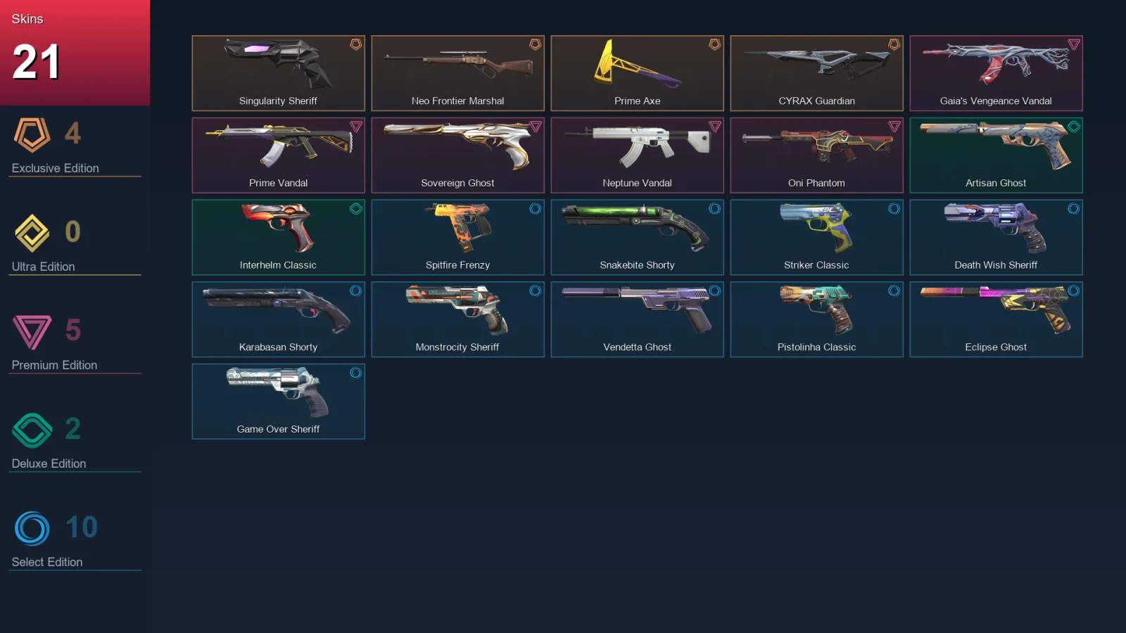 EU | Lv242 | Unranked | 21 Skin | 28 Agent | 99 Buddy