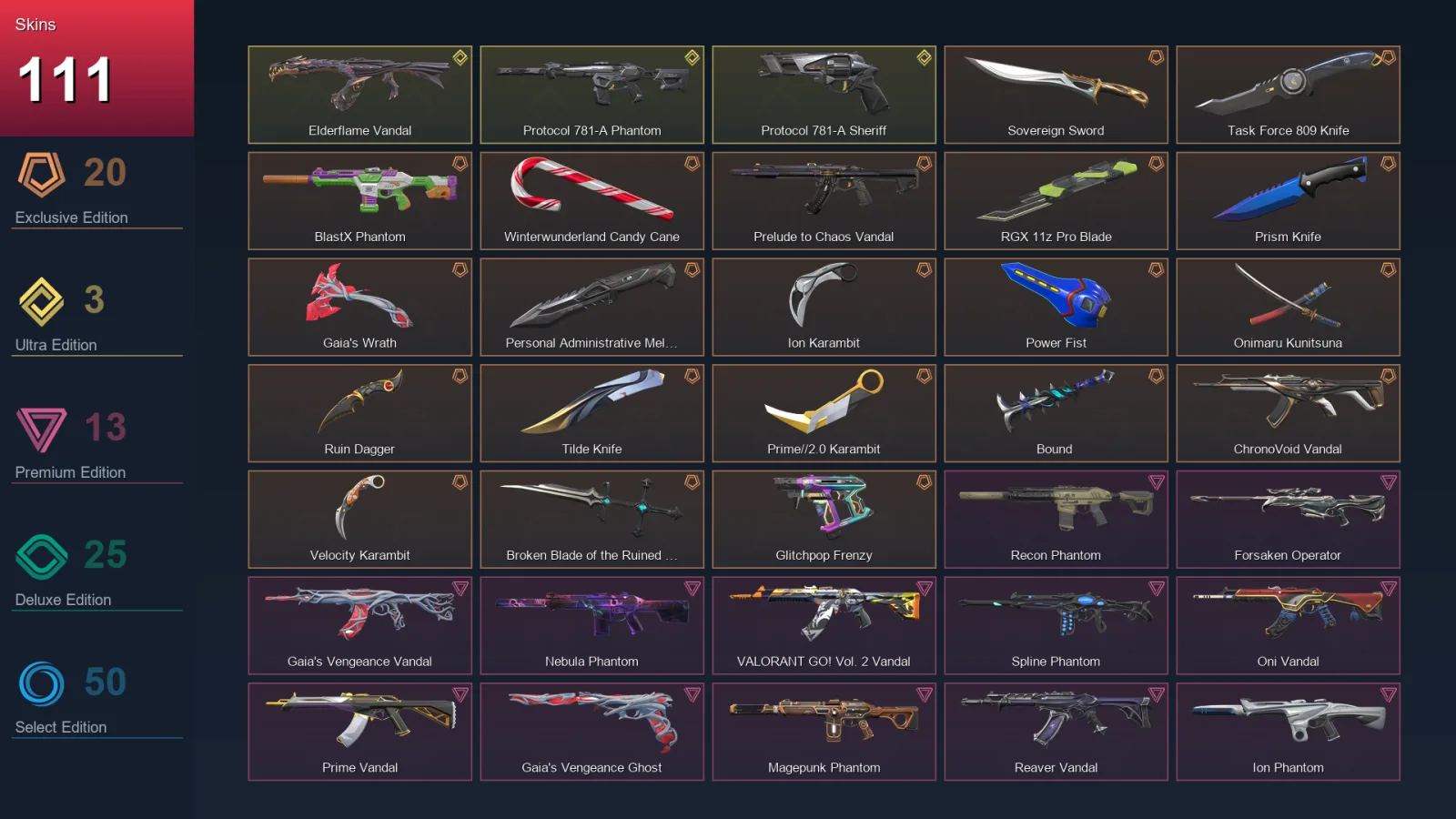 NA | Lv196 | Unranked | 111 Skin | 22 Agent | 110 Buddy
