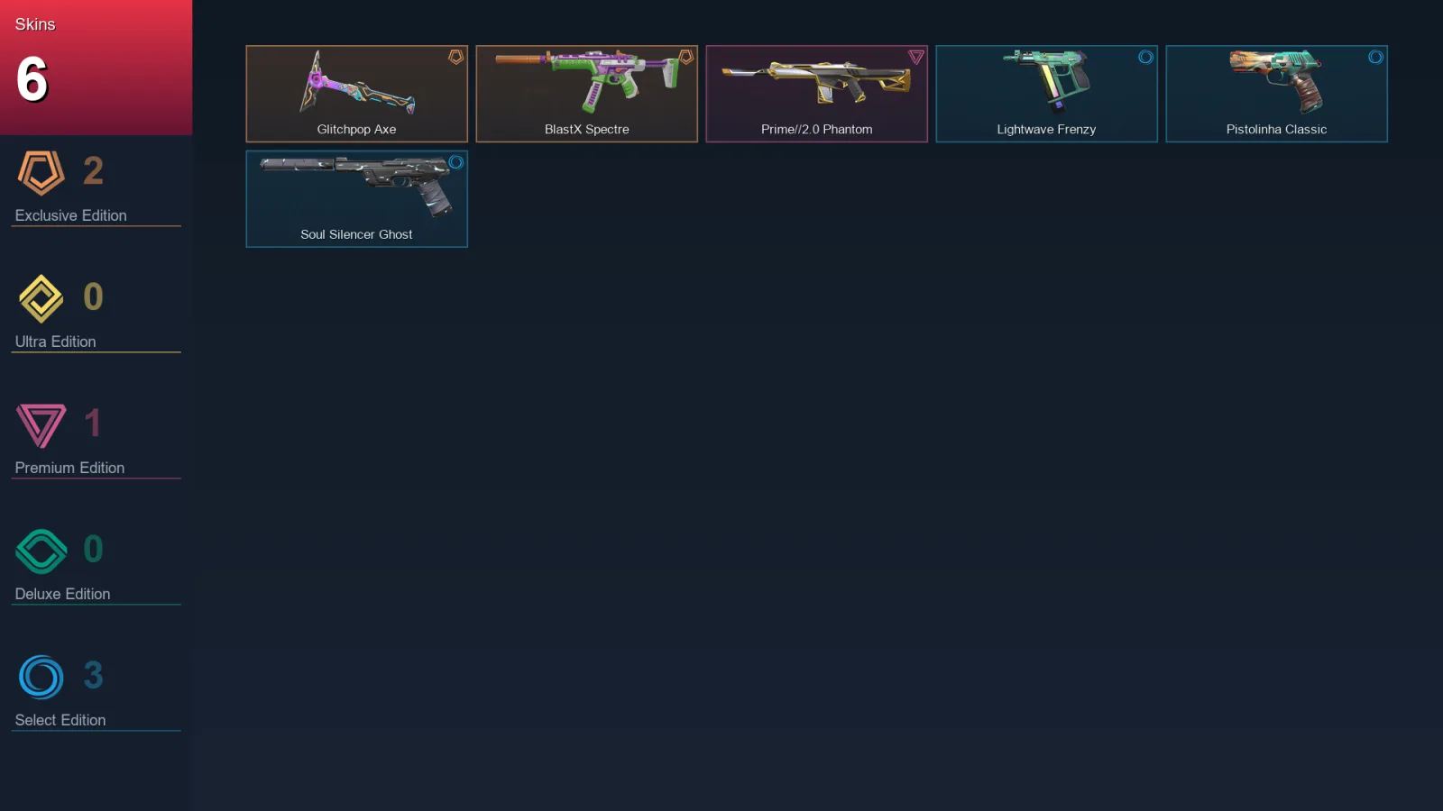 AP | Lv55 | Unranked | 6 Skin | 13 Agent | 24 Buddy