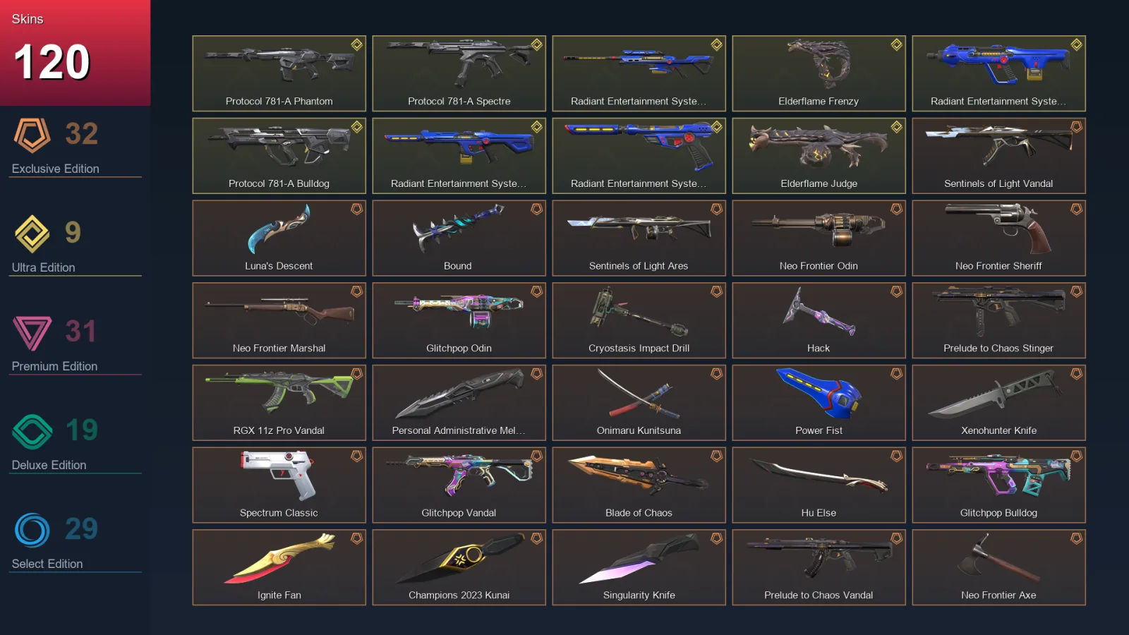 AP | Lv82 | Unranked | 120 Skin | 25 Agent | 58 Buddy