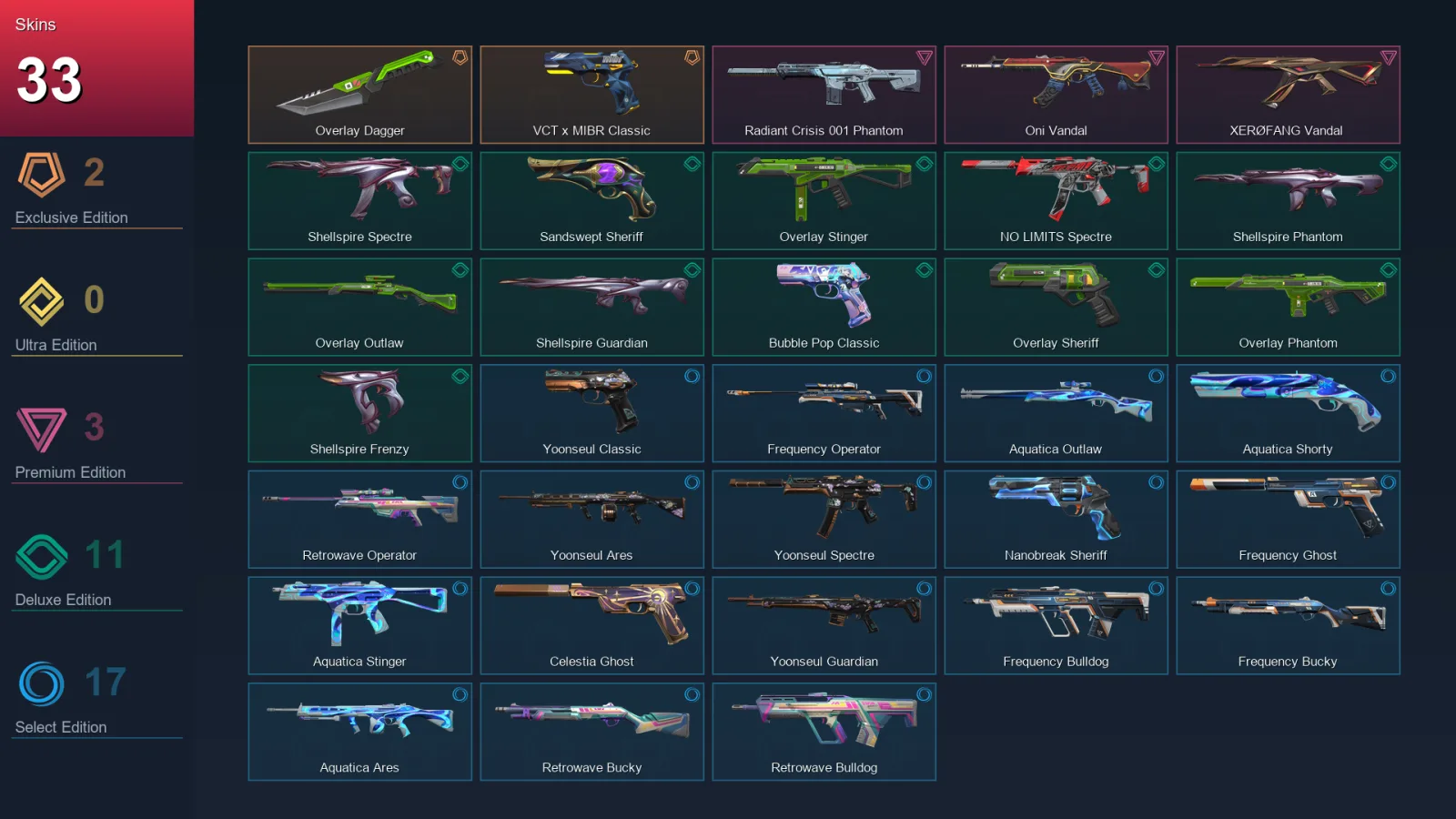 BR | Lv169 | Unranked | 33 Skin | 26 Agent | 69 Buddy — Valorant account