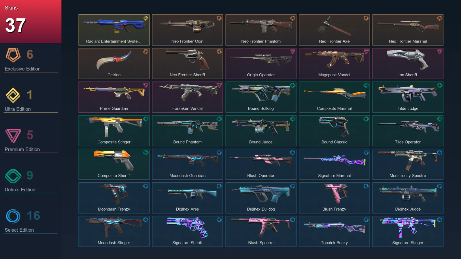 EU | Lv68 | Unranked | 37 Skin | 29 Agent | 44 Buddy — Valorant account