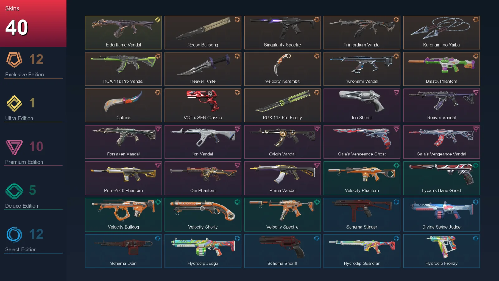 EU | Lv27 | Unranked | 40 Skin | 12 Agent | 32 Buddy