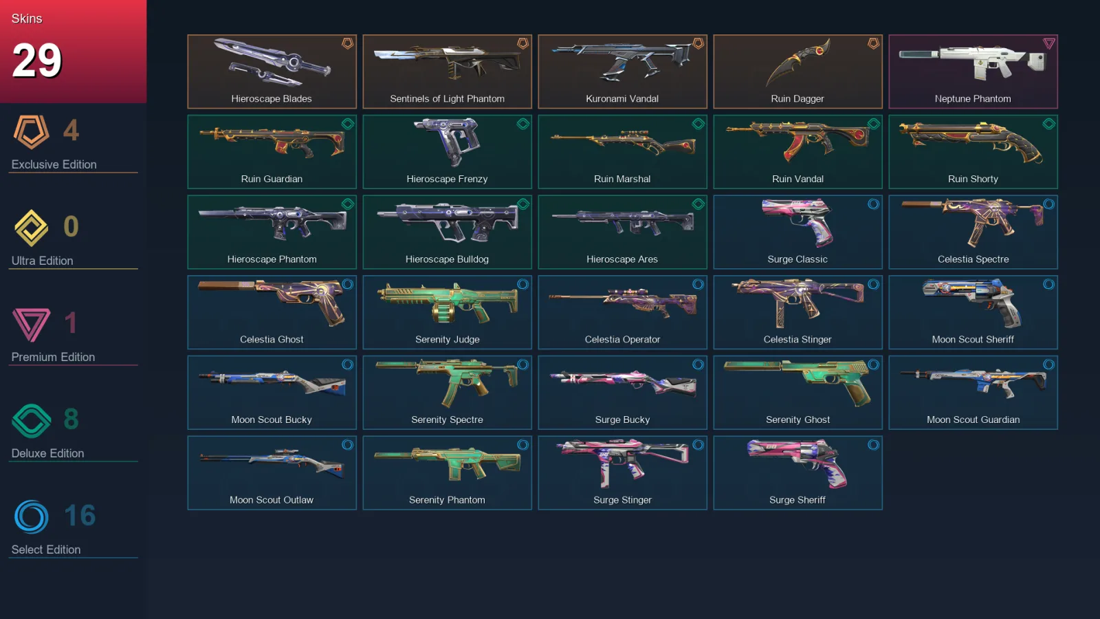 LA | Lv49 | Unranked | 29 Skin | 20 Agent | 39 Buddy — Valorant account