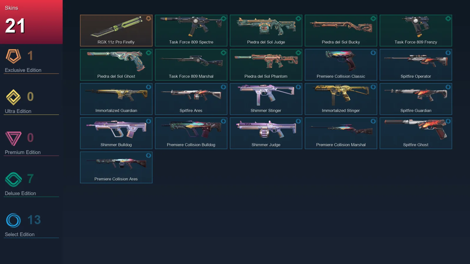 EU | Lv41 | Unranked | 21 Skin | 14 Agent | 19 Buddy