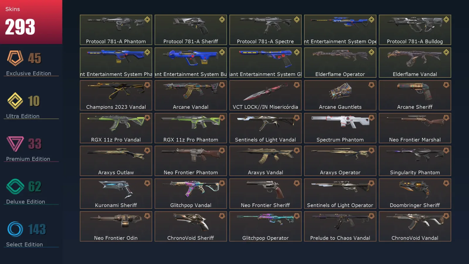 [Valorant] | EU | Level 331 | 28 Agents | 293 Skins — Valorant account