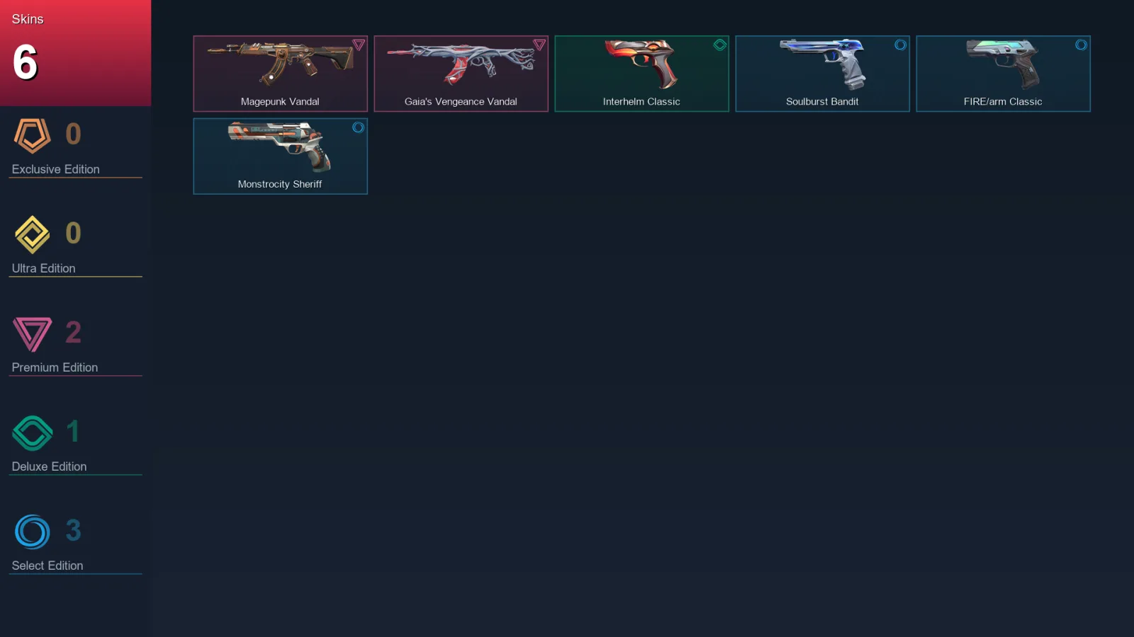AP | Lv133 | Unranked | 6 Skin | 27 Agent | 53 Buddy