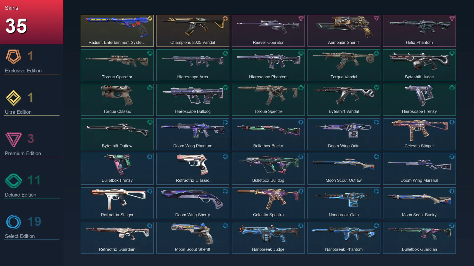 BR | Lv52 | Unranked | 35 Skin | 21 Agent | 34 Buddy