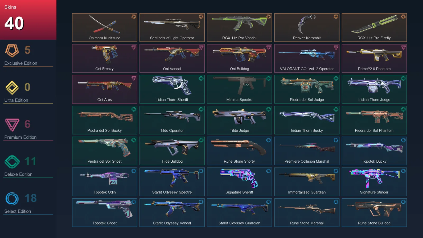 AP | Lv58 | Unranked | 40 Skin | 21 Agent | 33 Buddy