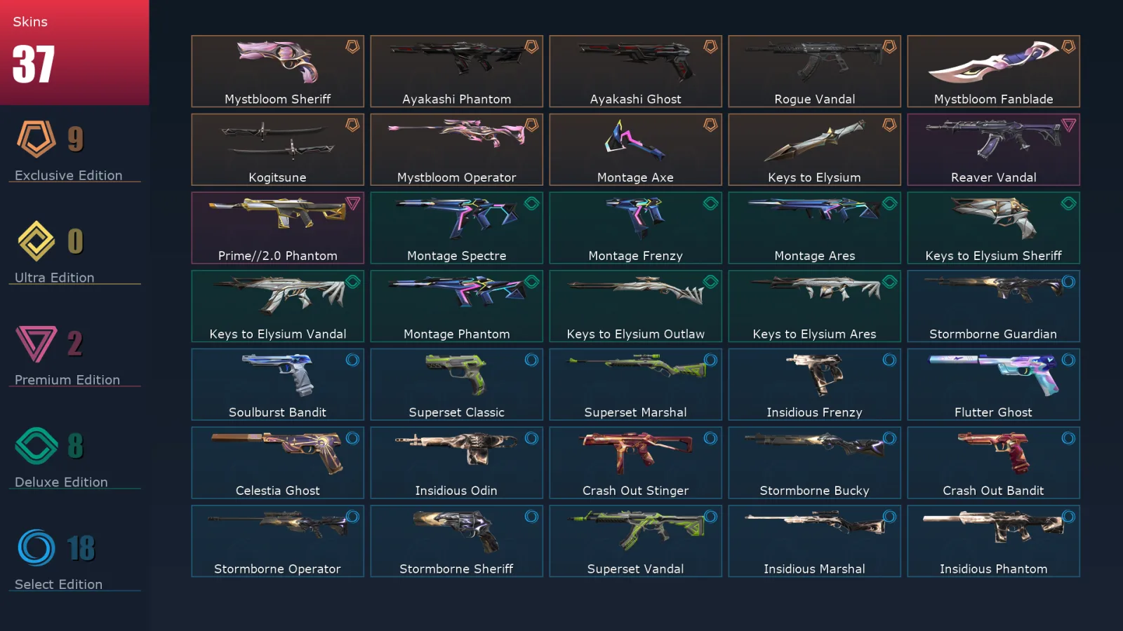 [Valorant] | EU | Level 137 | Gold 3 | 29 Agents | 37 Skins — Valorant account