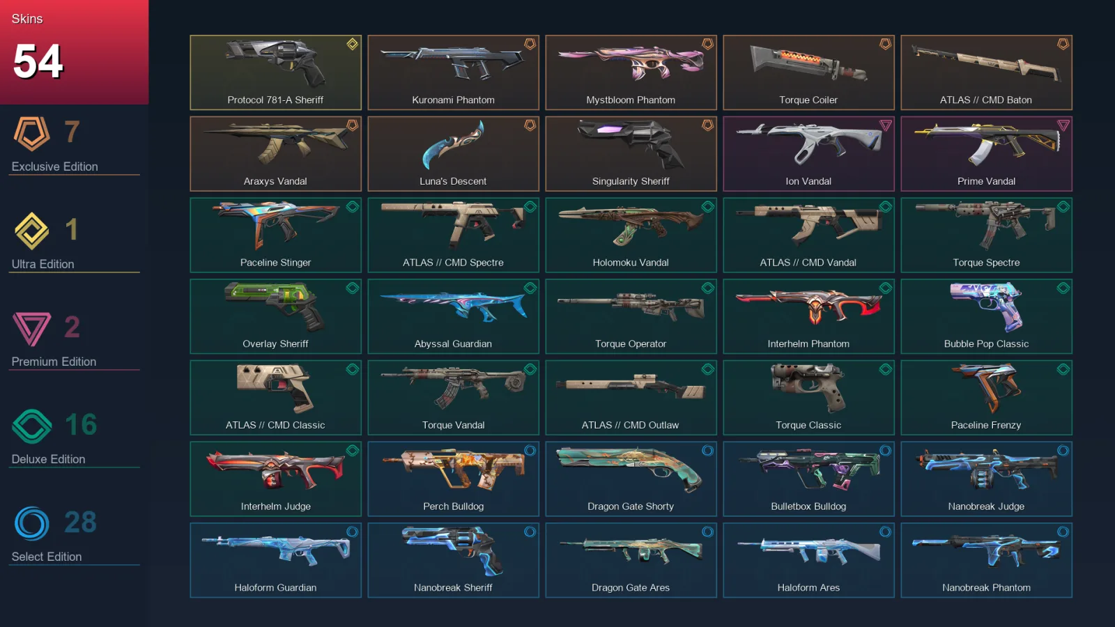 AP | Lv90 | Unranked | 54 Skin | 27 Agent | 53 Buddy