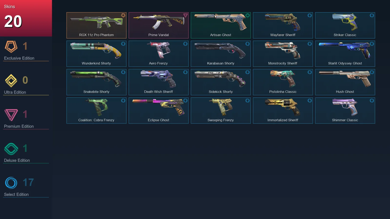 AP | Lv204 | Unranked | 20 Skin | 24 Agent | 70 Buddy