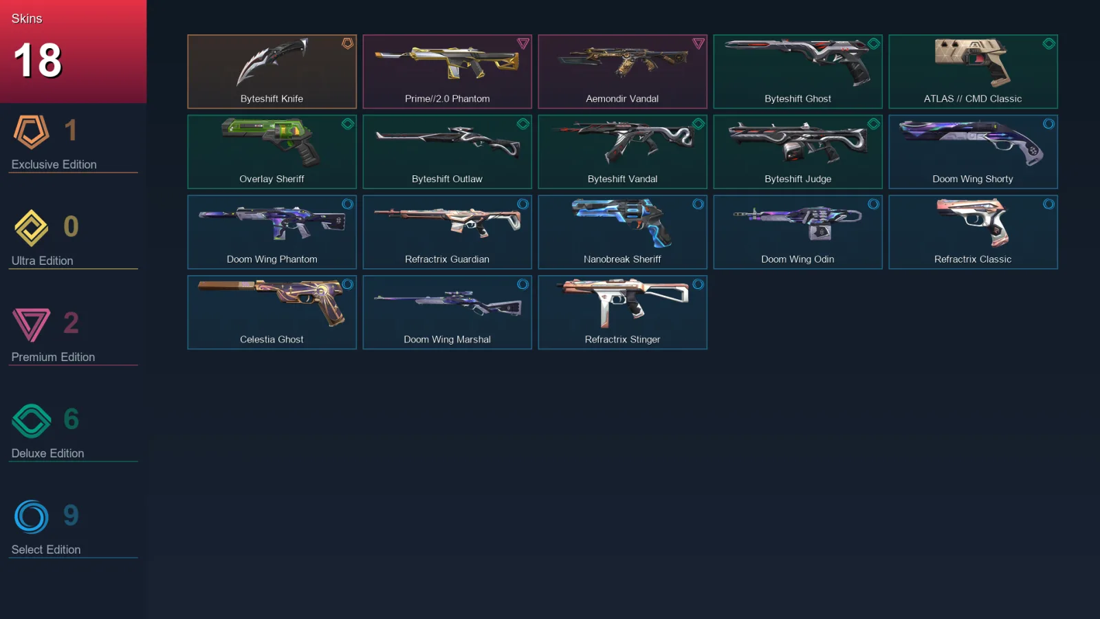AP | Lv108 | Unranked | 18 Skin | 25 Agent | 43 Buddy