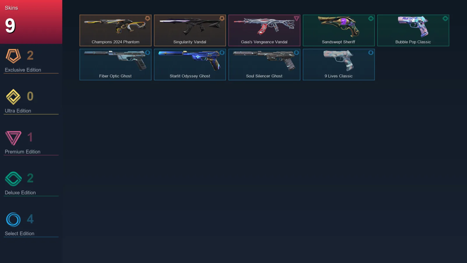 AP | Lv152 | Unranked | 9 Skin | 28 Agent | 62 Buddy &mdash; Valorant account with Phantom skin