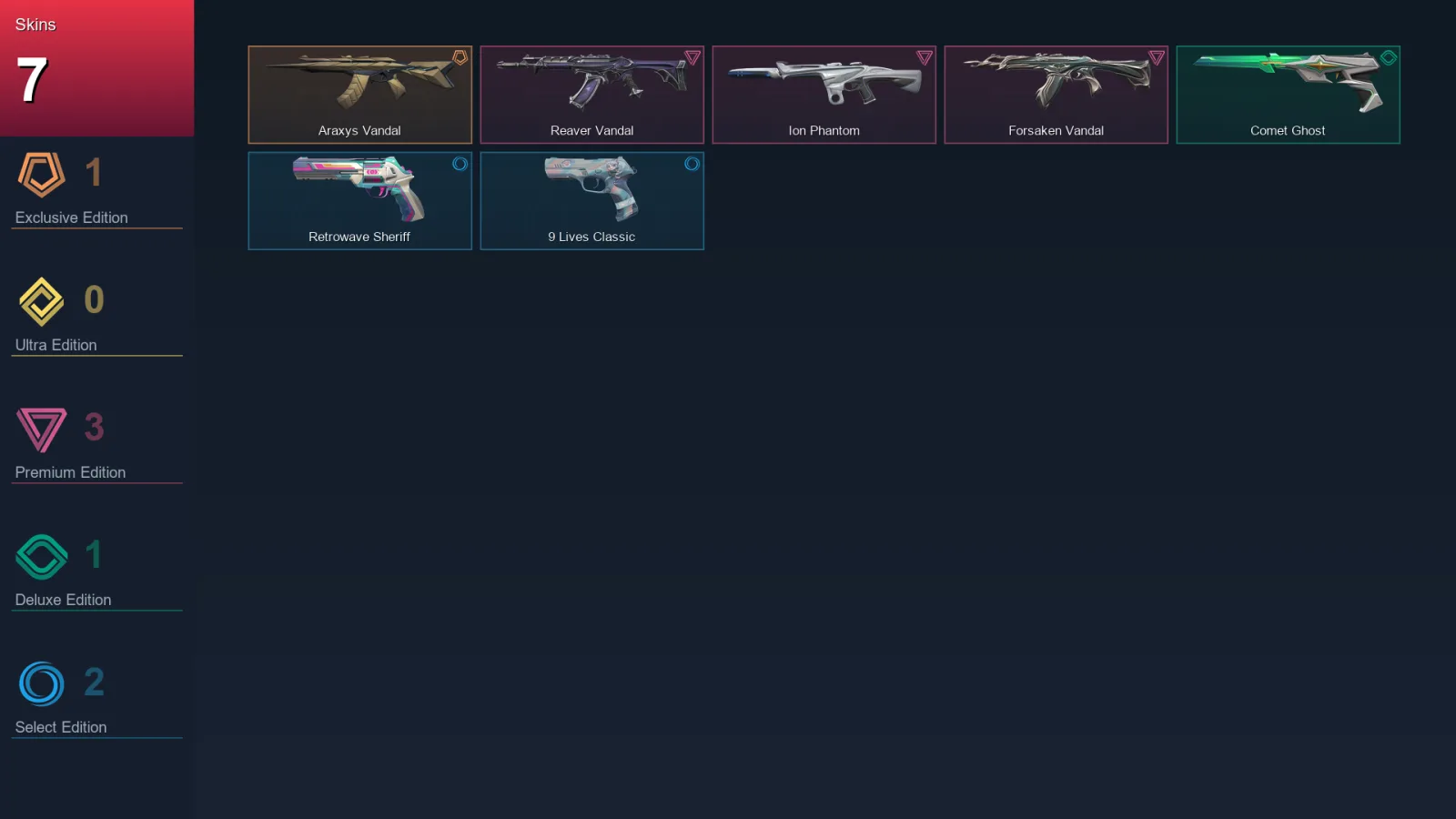 AP | Lv141 | Unranked | 7 Skin | 25 Agent | 69 Buddy