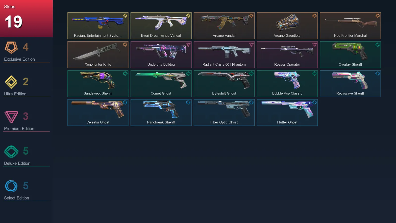 AP | Lv217 | Unranked | 19 Skin | 27 Agent | 64 Buddy — Valorant account