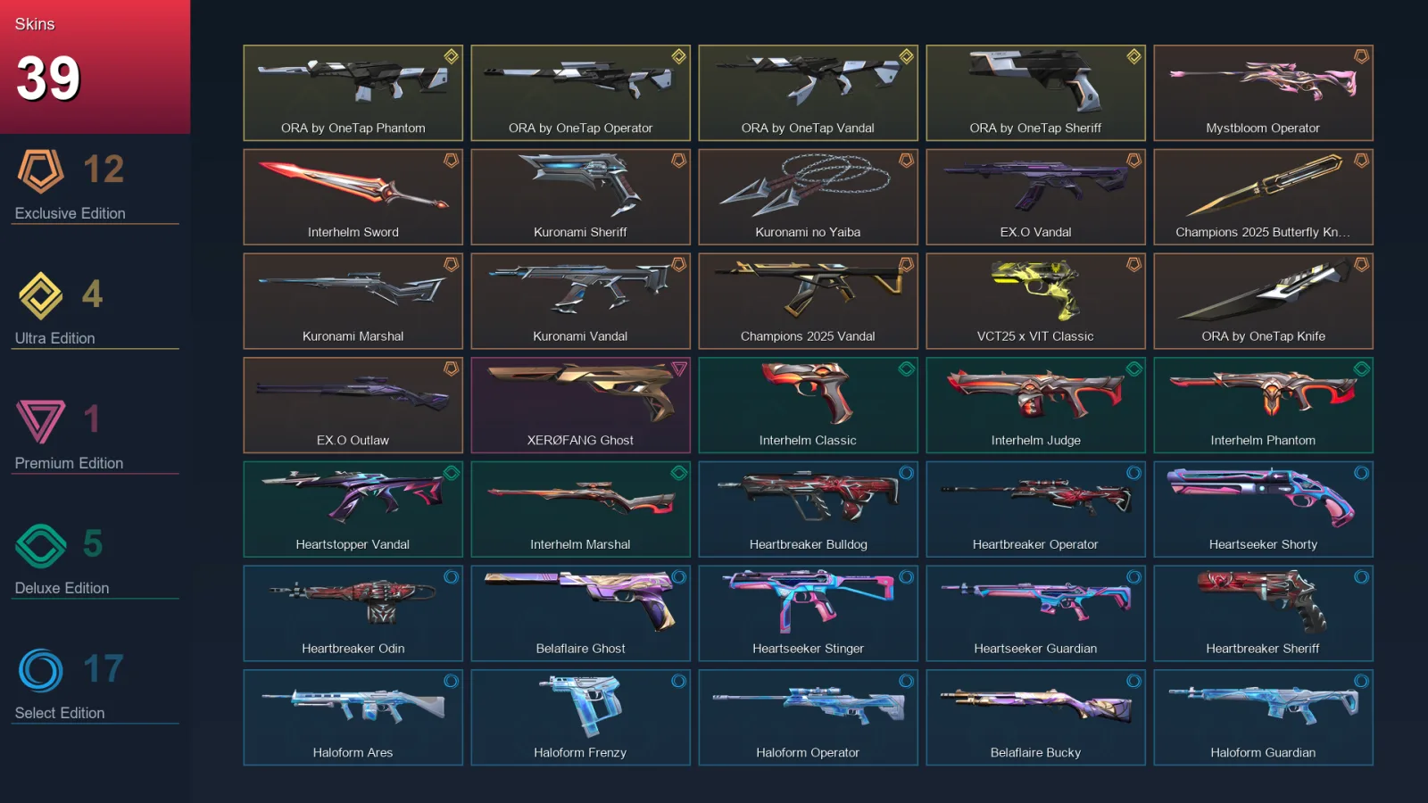 EU | Lv42 | Unranked | 39 Skin | 13 Agent | 26 Buddy