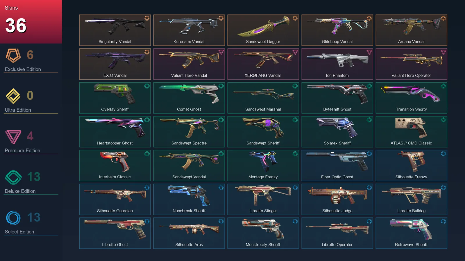 AP | Lv402 | Unranked | 36 Skin | 28 Agent | 96 Buddy — Valorant account