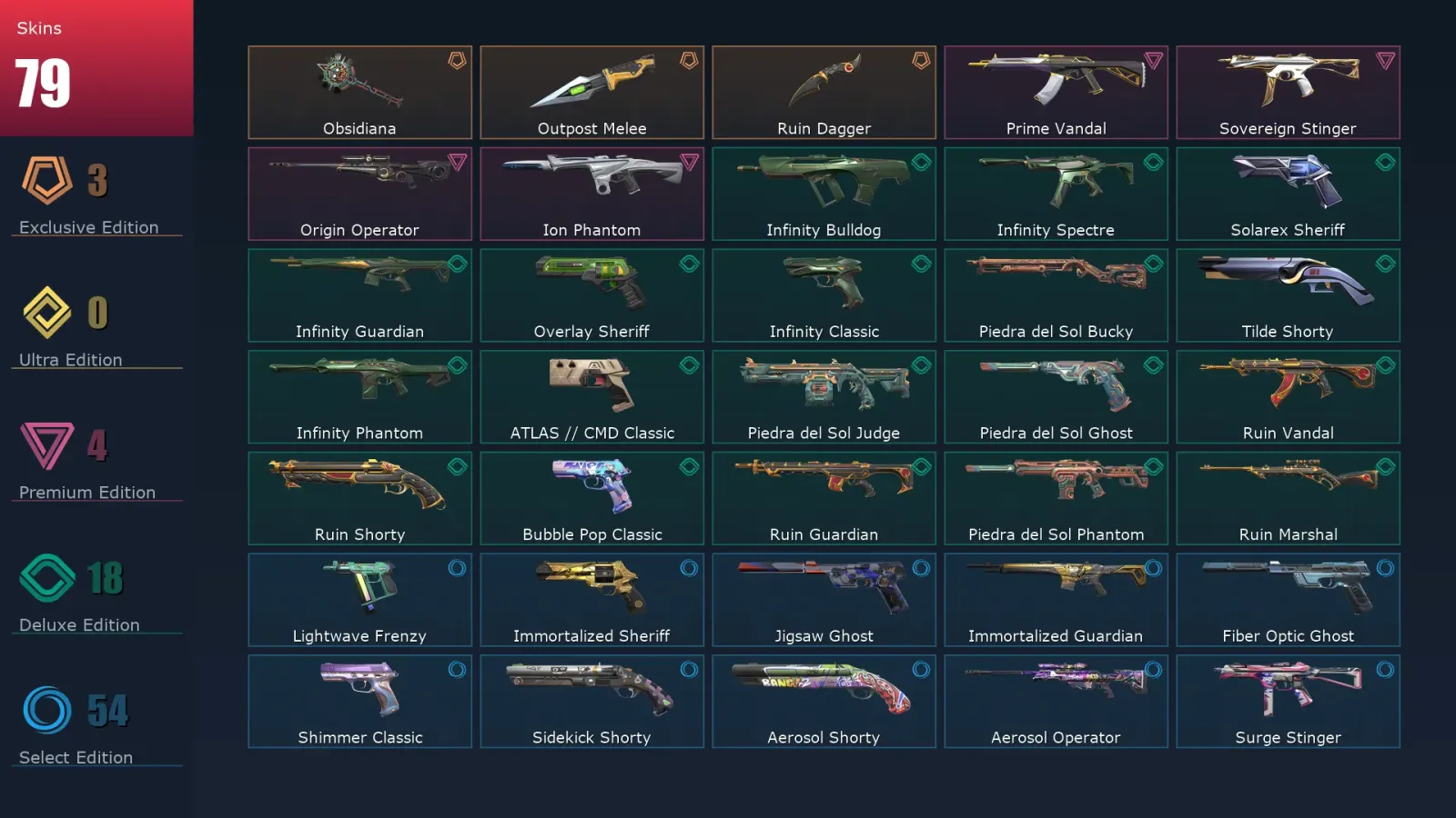 [Valorant] | EU | Level 361 | 29 Agents | 79 Skins
