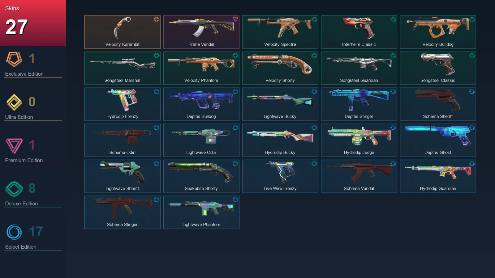 LA | Lv127 | Unranked | 27 Skin | 28 Agent | 73 Buddy