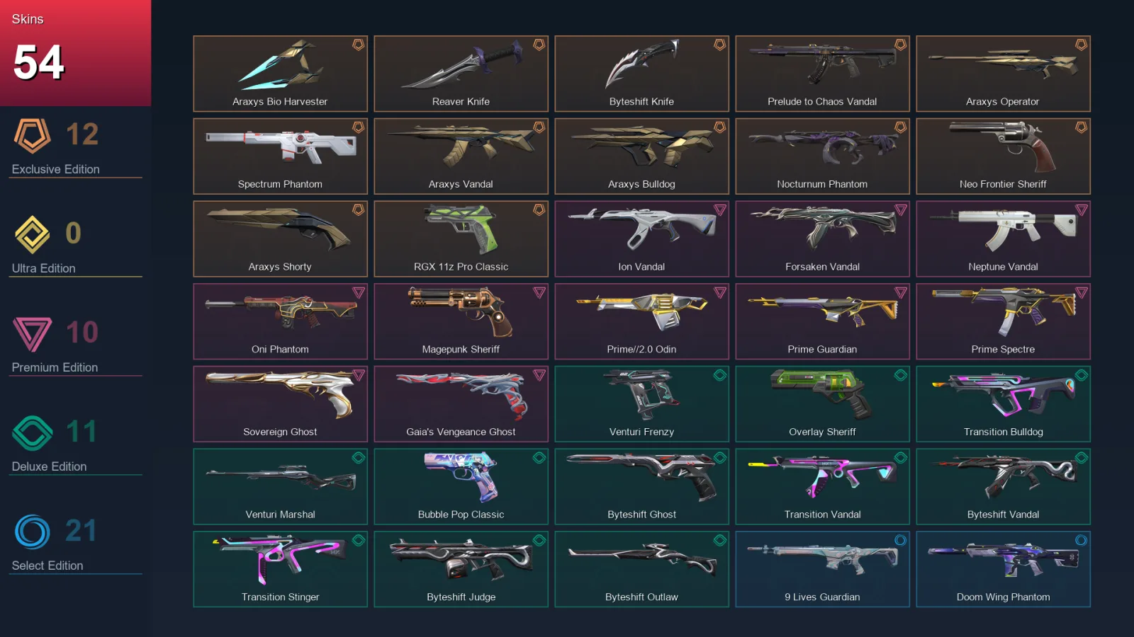 EU | Lv129 | Unranked | 54 Skin | 28 Agent | 61 Buddy — Valorant account