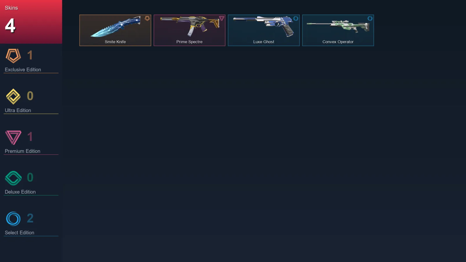 EU | Smite Knife | Prime Spectre | Luxe Ghost | Convex Operator | 4 Skin | 7 Agent | 5 Buddy | Lv13