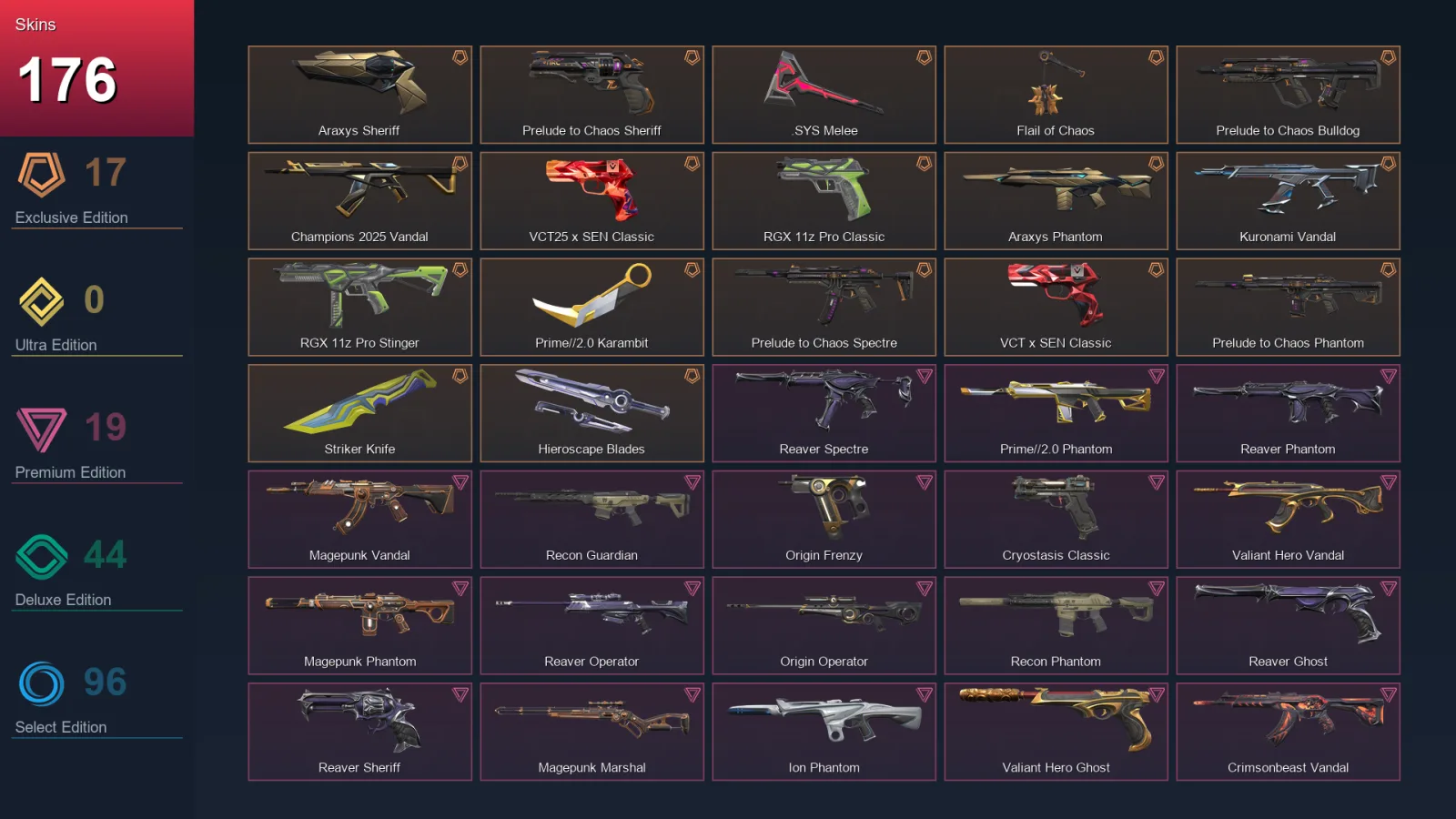 EU | Lv136 | Unranked | 176 Skin | 27 Agent | 125 Buddy — Valorant account
