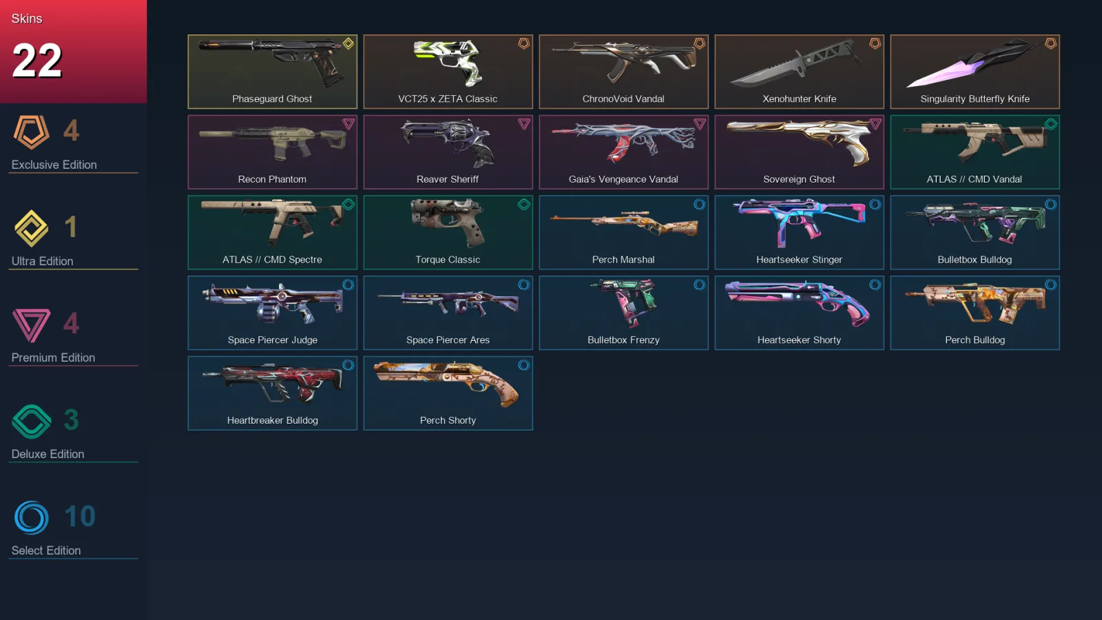 AP | Lv24 | Unranked | 22 Skin | 8 Agent | 14 Buddy