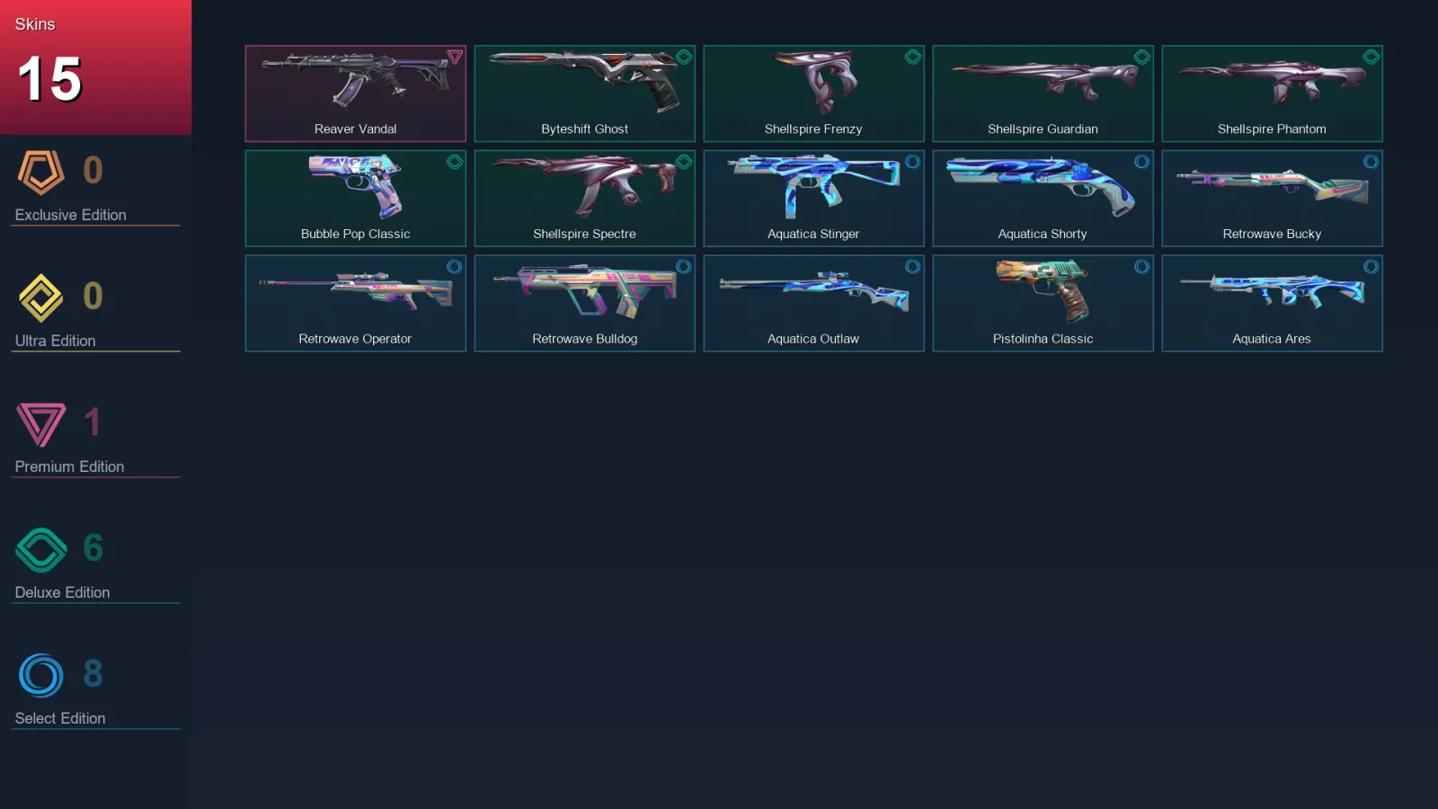 EU | Lv138 | Unranked | 15 Skin | 28 Agent | 47 Buddy