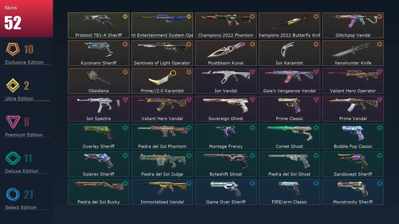 [Valorant] | EU | Level 420 | Ascendant 3 | 27 Agents | 52 Skins — Valorant account