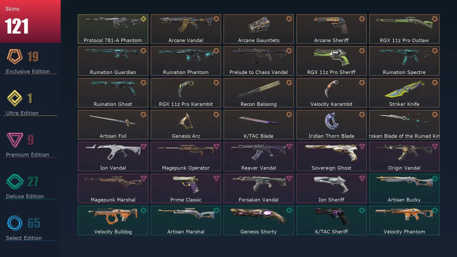 [Valorant] | EU | Level 356 | 26 Agents | 121 Skins