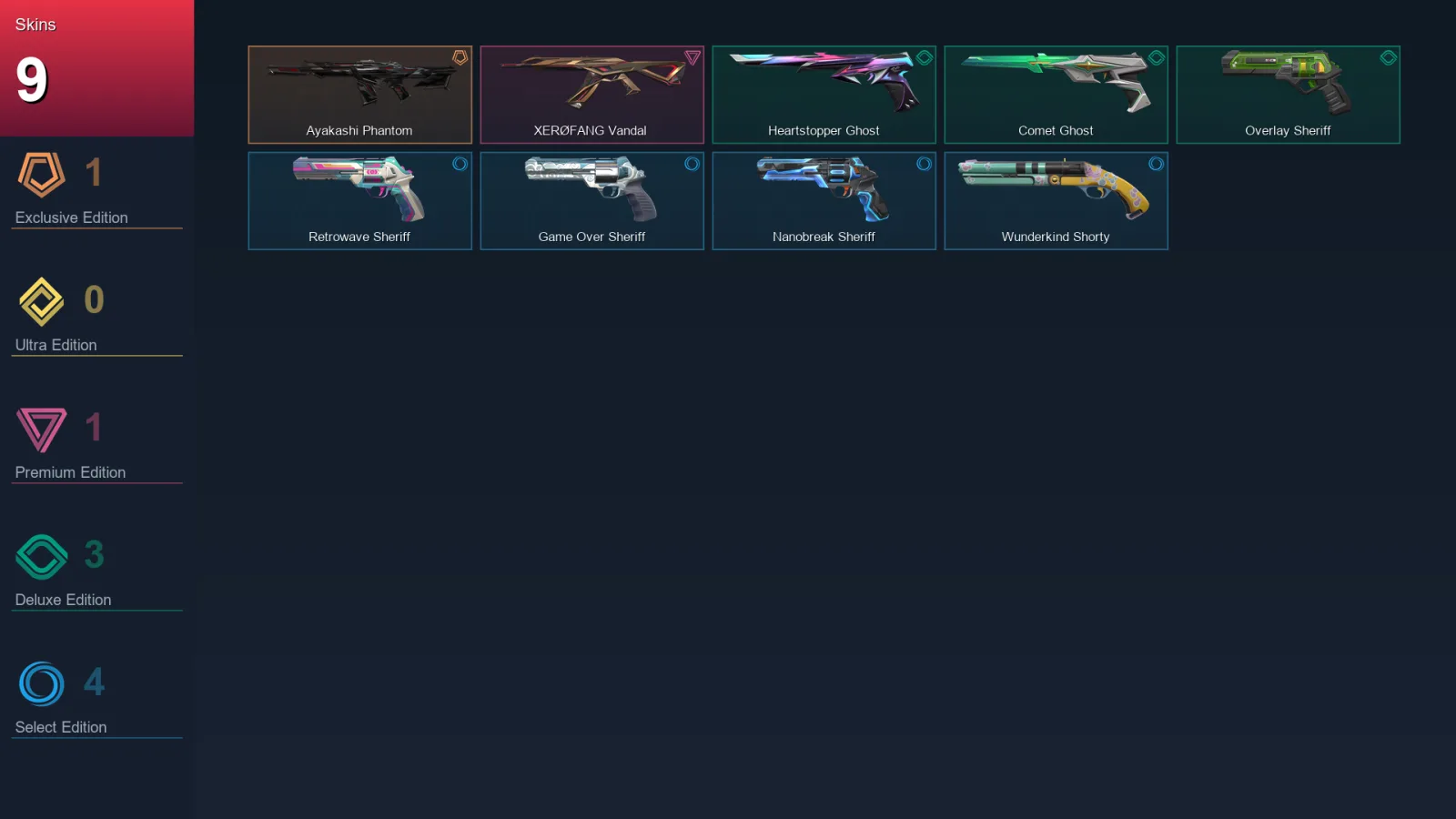 AP | Lv159 | Unranked | 9 Skin | 28 Agent | 58 Buddy