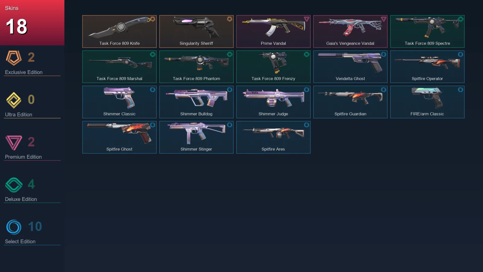 EU | Lv106 | Unranked | 18 Skin | 20 Agent | 42 Buddy — Prime Vandal