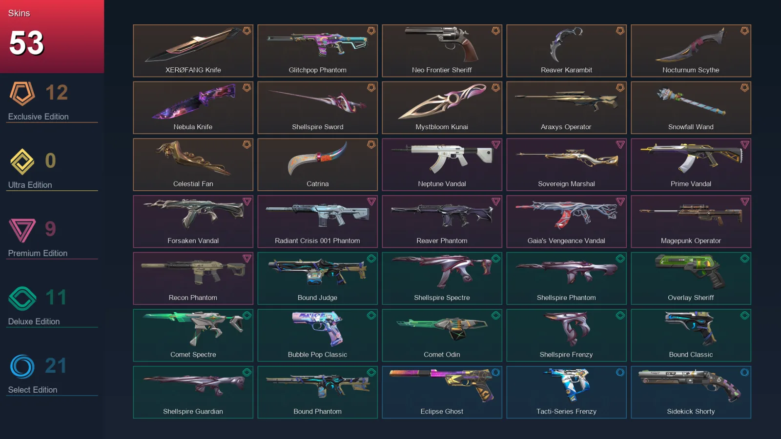 NA | Lv129 | Unranked | 53 Skin | 29 Agent | 72 Buddy