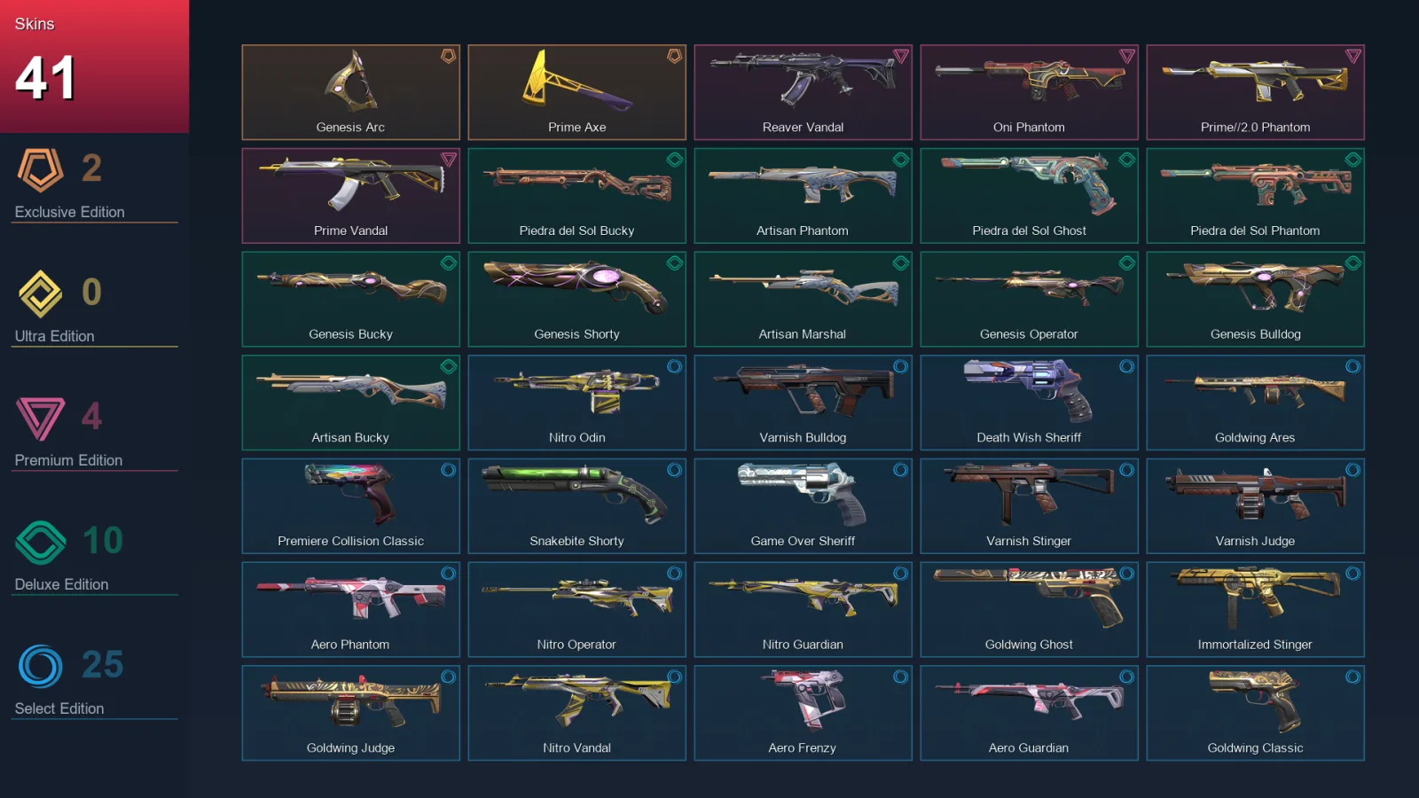 EU | Lv96 | Unranked | 41 Skin | 20 Agent | 54 Buddy — Valorant account